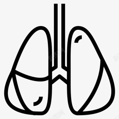 肺肺泡呼吸图标图标