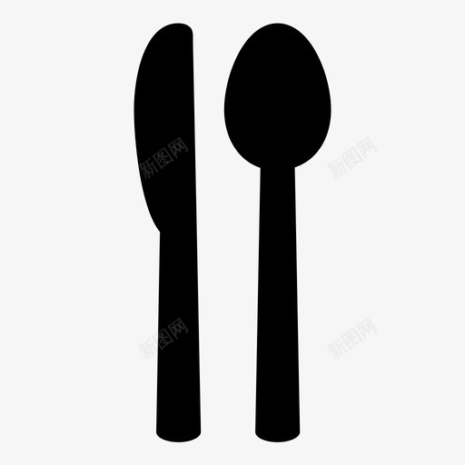 刀和勺子餐具餐厅图标svg_新图网 https://ixintu.com 刀和勺子 勺子和刀 餐具 餐厅