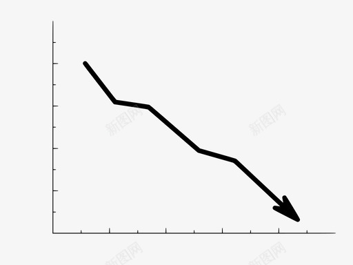 折线图箭头下降图标svg_新图网 https://ixintu.com 下降 折线图 损失 箭头