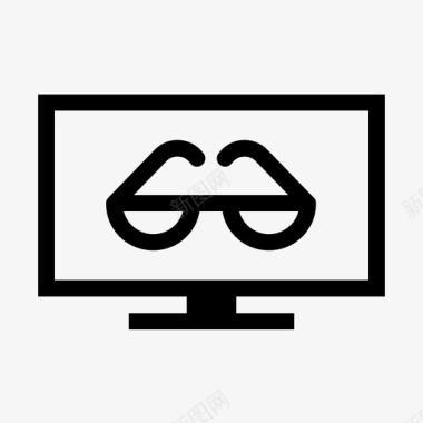 电视屏幕眼镜外观电视图标图标