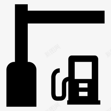 建筑商业加油站图标图标