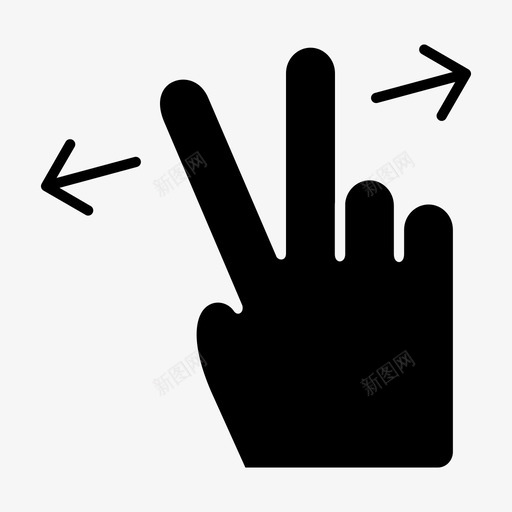 两个手指伸出手手势刷卡图标svg_新图网 https://ixintu.com 两个手指伸出手 刷卡 手势