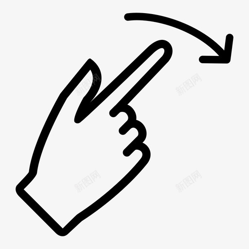 向右滑动手指移动图标svg_新图网 https://ixintu.com 向右滑动 手势 手指 滑动 移动