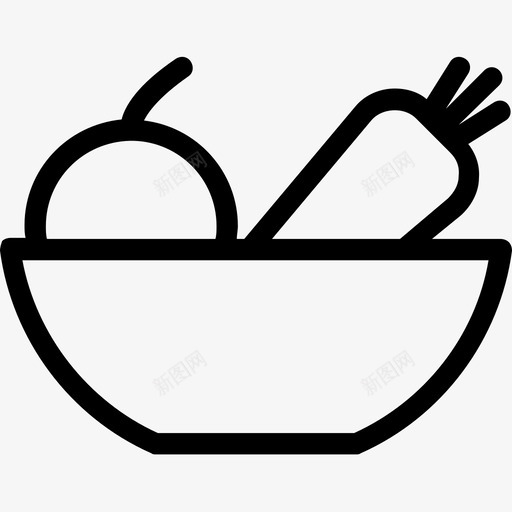 食物碗胡萝卜图标svg_新图网 https://ixintu.com 医疗线图标 沙拉 碗 胡萝卜 食物