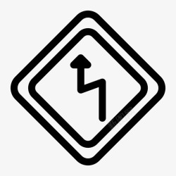 双网双信号双弯信号交通图标高清图片