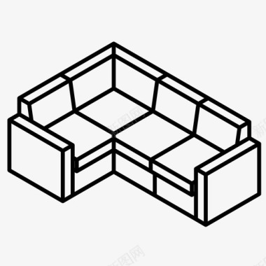 分段沙发沙发家具图标图标