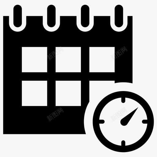 日历时钟截止日期图标svg_新图网 https://ixintu.com 业务计划管理 截止日期 日历 时钟 时间表 计时器