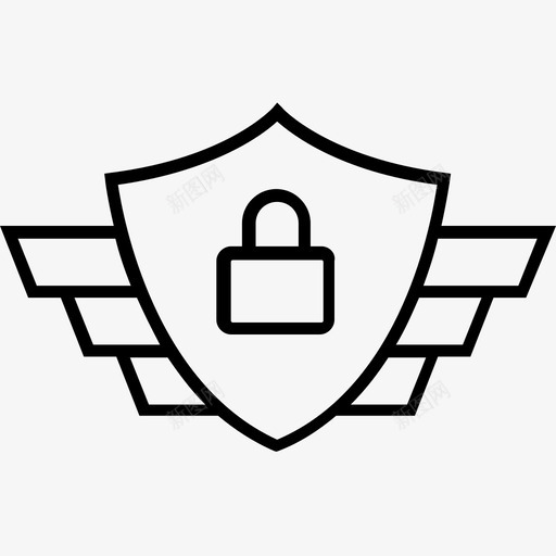 安全徽章锁图标svg_新图网 https://ixintu.com 600金融平面线图标 安全 徽章 锁 防护罩