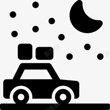 汽车驾驶月亮图标图标