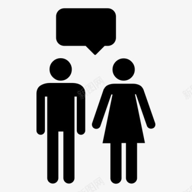 有言语泡沫的夫妻对话男人图标图标