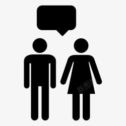 男人对女人说悄悄话有言语泡沫的夫妻对话男人图标高清图片