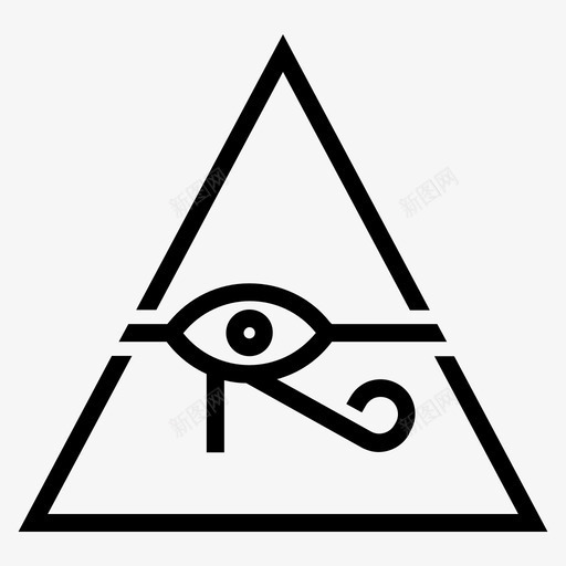 荷鲁斯之眼埃及神秘图标svg_新图网 https://ixintu.com 埃及 眼轮廓 神秘 荷鲁斯之眼 金字塔