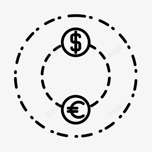 兑换货币货币美元图标svg_新图网 https://ixintu.com 兑换货币 商业金融卷3样式 美元 货币