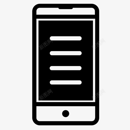 网页文章移动智能手机图标svg_新图网 https://ixintu.com 智能手机 智能手机实心 移动 网页文章