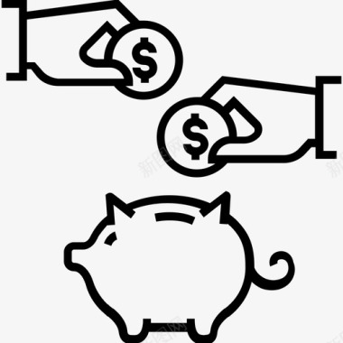 储蓄现金银行美元图标图标
