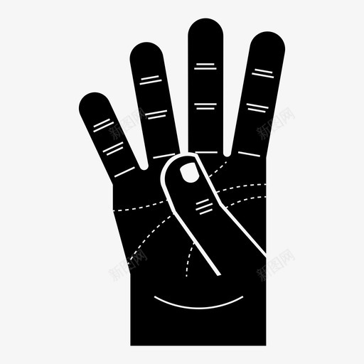 右手四个手指身体肢体语言图标svg_新图网 https://ixintu.com 右手四个手指 手 手势 肢体语言 身体