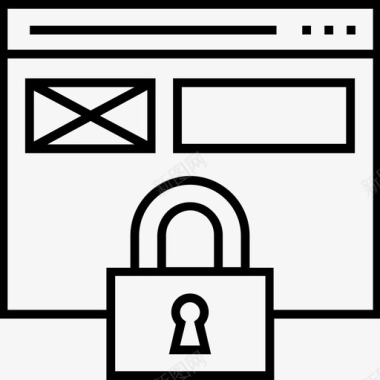 网络安全锁挂锁图标图标