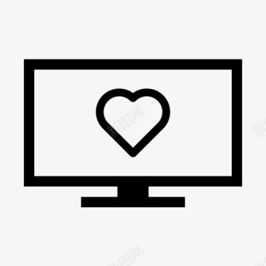 电视屏幕心脏健康电视图标图标