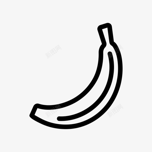 香蕉食物水果图标svg_新图网 https://ixintu.com 水果 芭蕉 食物 香蕉