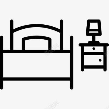 单人床床头柜床头柜家具图标图标