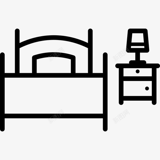 单人床床头柜床头柜家具图标svg_新图网 https://ixintu.com 单人床床头柜 家具 床头柜 桌子