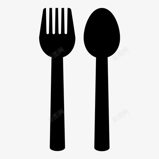 叉子和勺子餐具餐厅图标svg_新图网 https://ixintu.com 叉子和勺子 餐具 餐厅