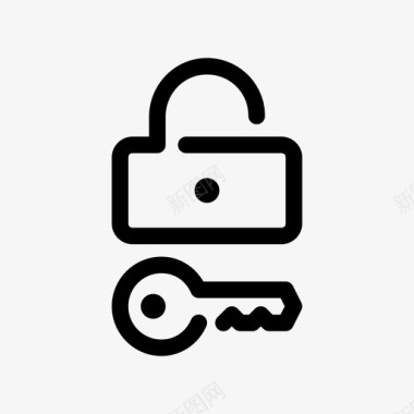 开锁和钥匙密码安全图标图标