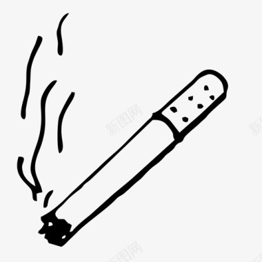 香烟手绘素描图标图标
