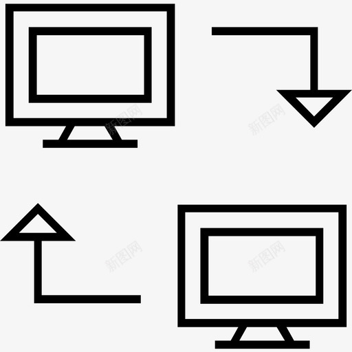 数据共享数据交换屏幕共享图标svg_新图网 https://ixintu.com 1400网页和搜索引擎优化平面线图标 传输 屏幕共享 数据交换 数据共享