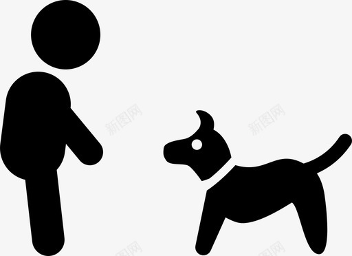 男孩与狗动物儿童图标图标