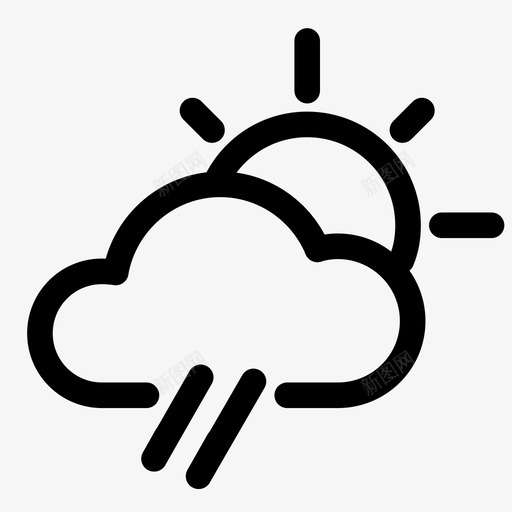 太阳雨云天气图标svg_新图网 https://ixintu.com 云 天气 太阳雨 预报