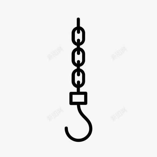 链和钩起重机工业图标svg_新图网 https://ixintu.com 仓库 工业 机械 起重机 链和钩