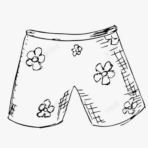 短裤夏季旅游图标svg_新图网 https://ixintu.com 夏季 手绘 旅游 旅行 短裤 穿着