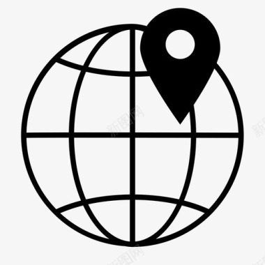 世界地球地图针图标图标
