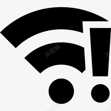 带感叹号的WiFi信号接口无线接入点图标图标