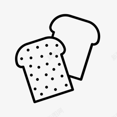 烤面包面包食物图标图标
