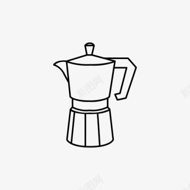 摩卡壶咖啡师咖啡图标图标