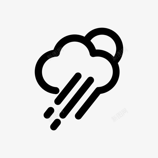 天气气候多云图标svg_新图网 https://ixintu.com 多云 天气 气候 雨