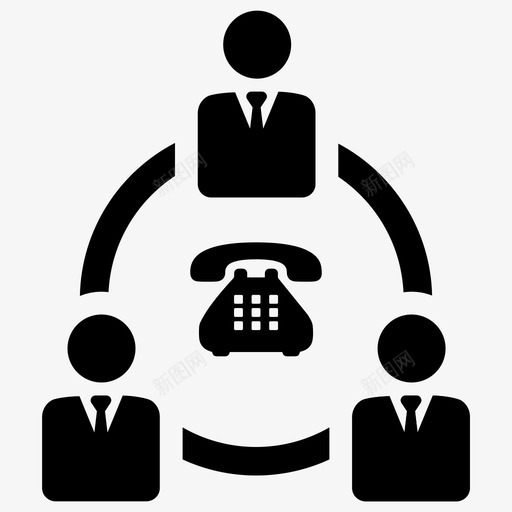 沟通电话会议会议图标svg_新图网 https://ixintu.com 会议 办公室 商业计划管理 团队合作 沟通 电话会议