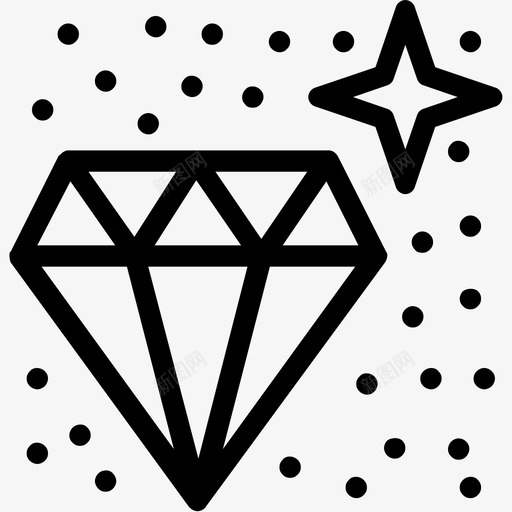 钻石明亮宝石图标svg_新图网 https://ixintu.com 宝石 明亮 派对和庆祝线图标 珠宝 钻石