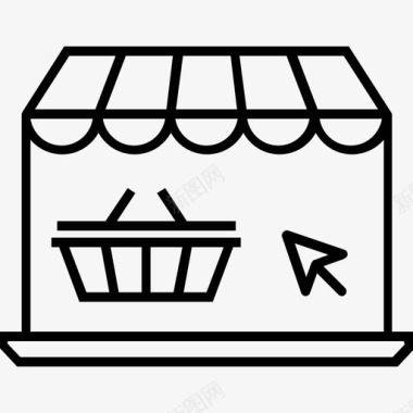 网上购物电子商务市场图标图标