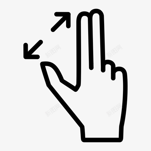 两个手指放大捏挤图标svg_新图网 https://ixintu.com 两个手指放大 手势 挤 捏 触摸
