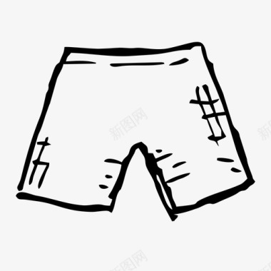 短裤素描夏天图标图标