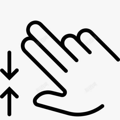 捏控制手势图标svg_新图网 https://ixintu.com 手 手势 手势轮廓 捏 控制 缩小