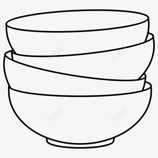叠汤碗盘子洗碗图标svg_新图网 https://ixintu.com 叠汤碗 汤碗 洗碗 盘子 餐具