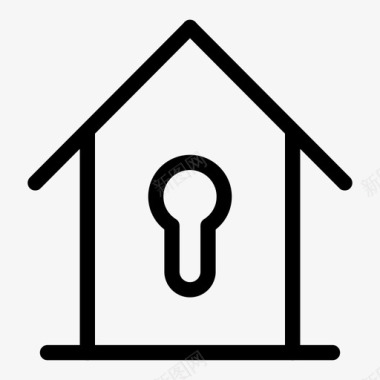 房屋锁孔挂锁私人图标图标