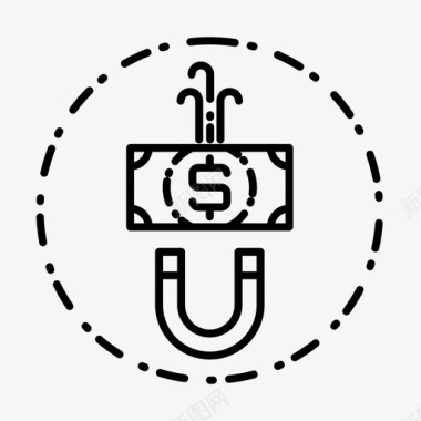 磁铁现金货币图标图标