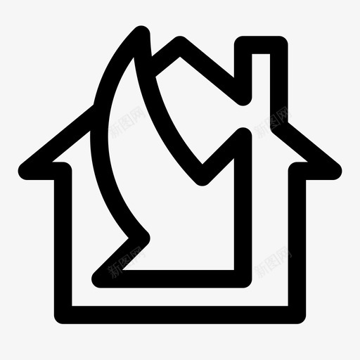 室内箭头房子图标svg_新图网 https://ixintu.com 不动产 室内 房子 箭头 纯线条