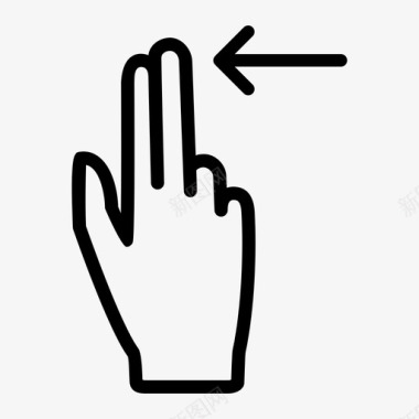 两个手指向左滑动向前手图标图标