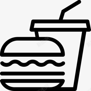 快餐汉堡垃圾食品图标图标